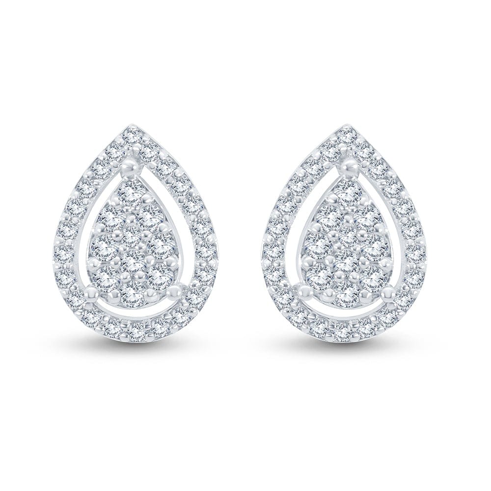 0.34 Karat Tasarım Damla Pırlanta Küpe