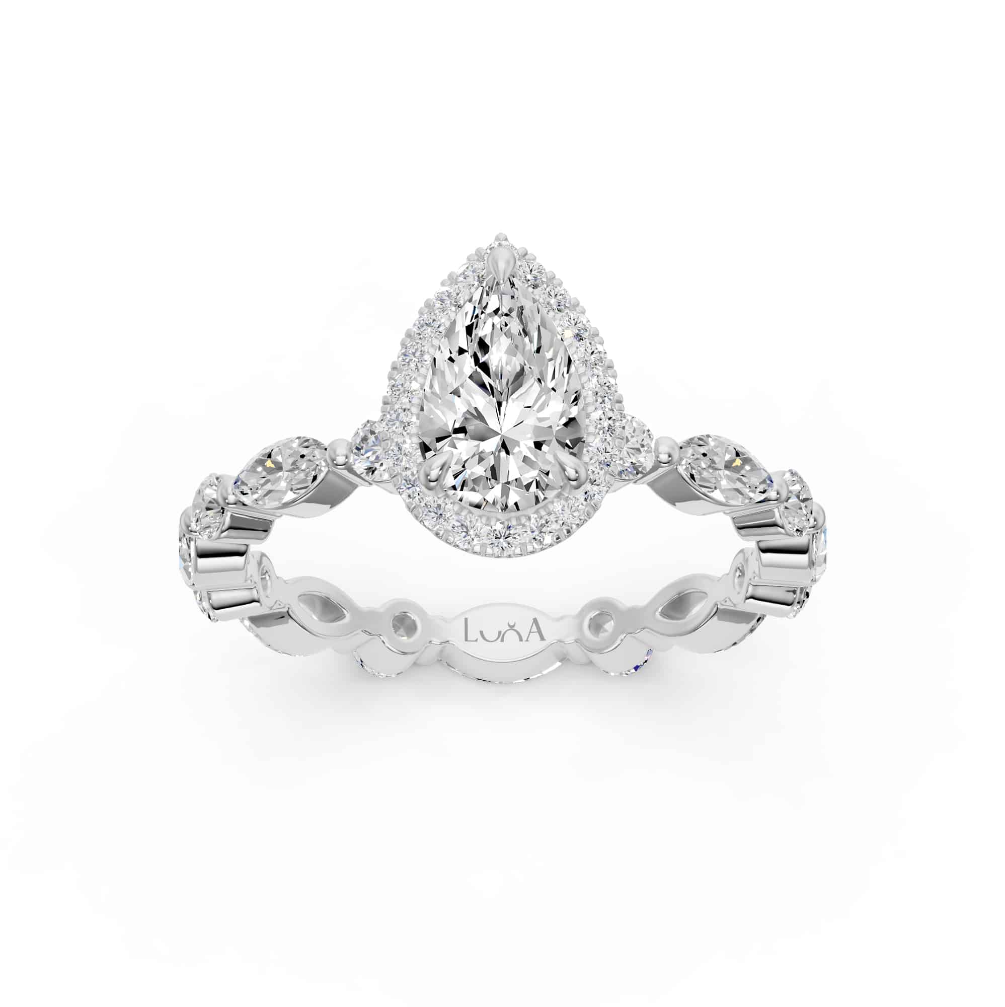 2.02 Karat GIA Sertifikalı Tasarım Damla Pırlantalı Yüzük